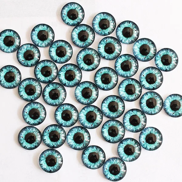 14mm Mixed Style Dragon Eyes Round Glass Cabochon Dome Jewelry Finding Cameo Pendant Settings 30pcs/lot (K03048)