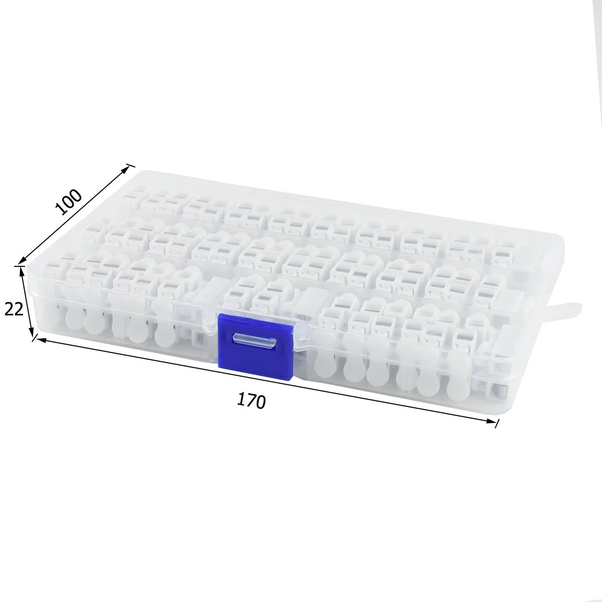 26/55pcs LED Light Wire Spring Connector Two Press Docking CH2 Quick Connector Cable Clamp Terminal Block General Terminal Box