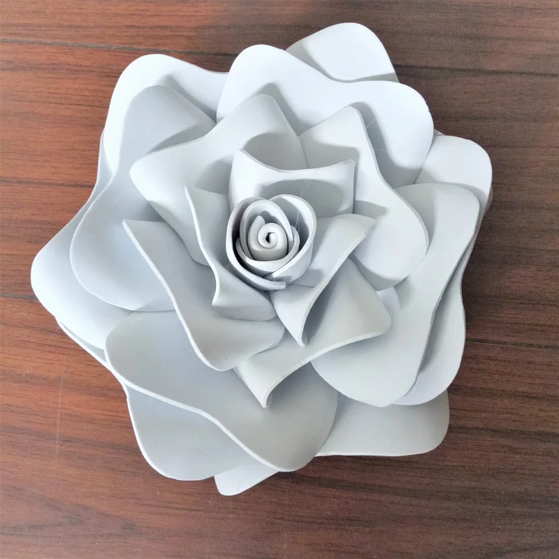 2018 Waterproof Giant Paper Foam Roses Flower 6PCS+Leaves 6PCS+Butterflies 5PCS Wedding Decor Rose Artificielles Pour Le Mariage