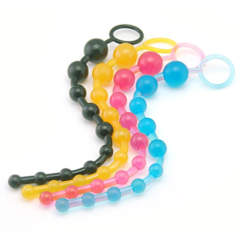 Silicone Waterproof Anal Vibrator & Beaded Butt Plug