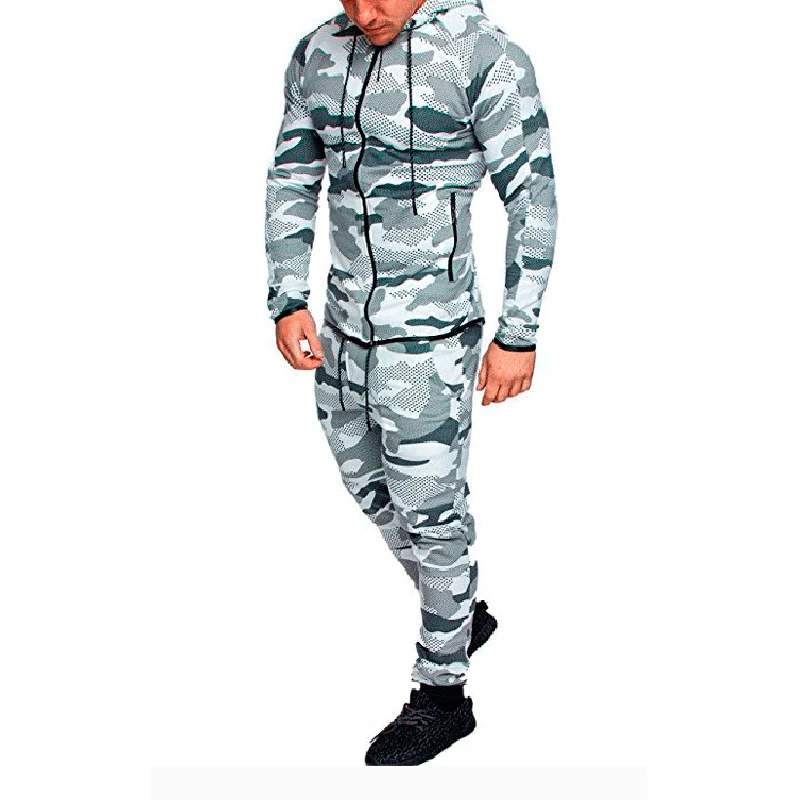 2024 New Spring Men Track Suit Fashion Hoodies Sweatshirt Camouflage Sportswear Set Autumn Jackets Pants Tracksuit Men MY056