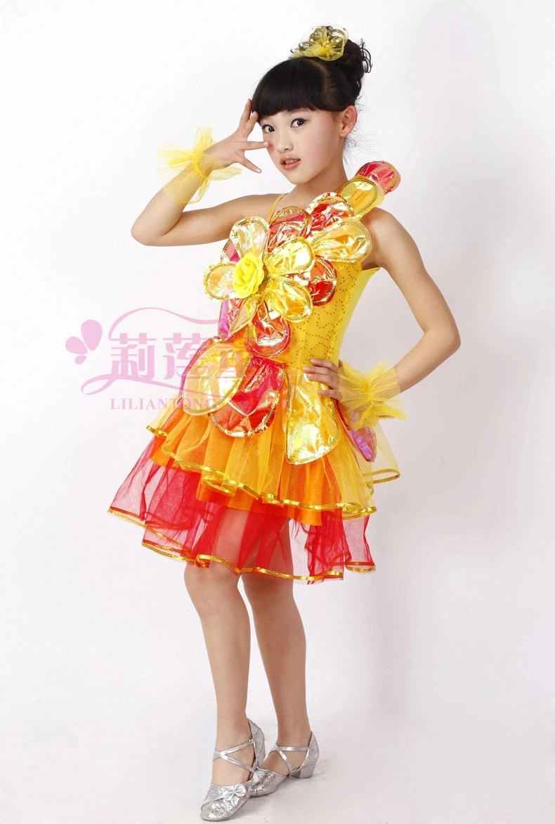 New Children  Modern Dance Costumes Kids Child Sequin Competition Jazz Stage Performance Clothing free shipping