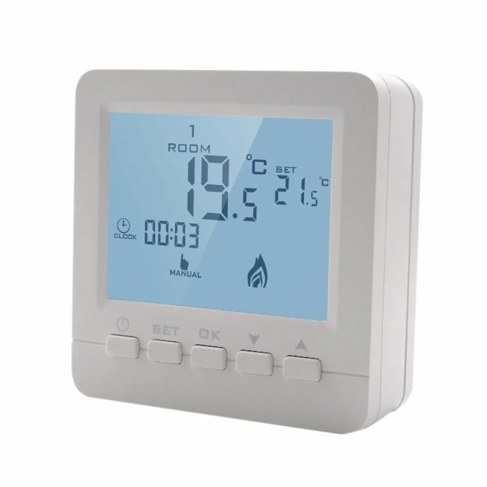 86mm/3-inch Thermostat Temperature Controller Wall Mounted Thermoregulator Large LCD Display Temp Controlling Tool