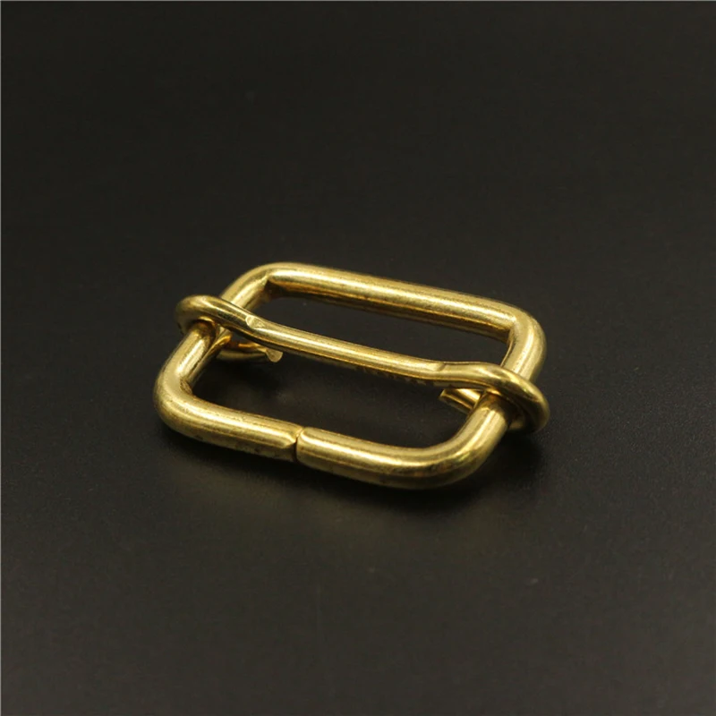 Brass Tri-glides Bar Buckle Slider Sliding Center Bar Strap Adjuster Buckle for Leather Craft Bag Shoulder Belt Strap Webbing