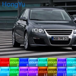 Multi-color RGB LED Angel Eyes Ring Eye DRL RF Remote Control for Volkswagen VW Passat B6 Magotan 2006 - 2010 Accessories