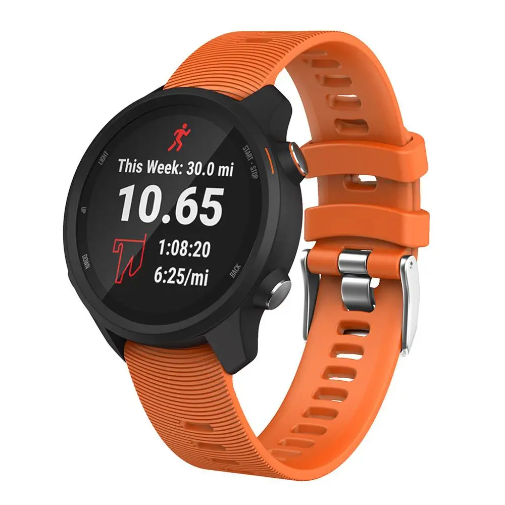 กีฬาซิลิโคนสายนาฬิกาสำหรับ Garmin Forerunner 245 สร้อยข้อมือสมาร์ทนาฬิกาอุปกรณ์สวมใส่