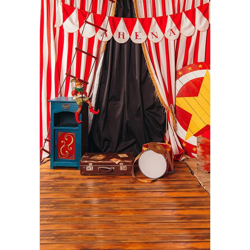 5x7ft Circus Tent Stage Arena Ladder Washable One Piece No Wrinkle Banner Photo Studio Background Backdrop Polyester Fabric