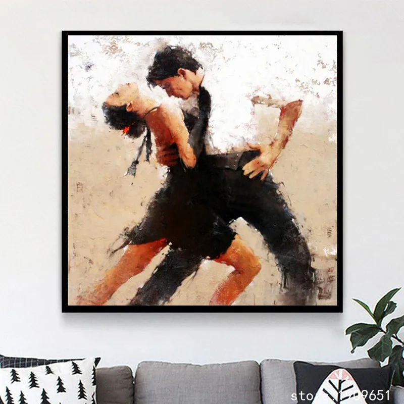 No frame impression figures Tango dancing canvas printings oil painting printed on cotton cafe wall art decoration picture