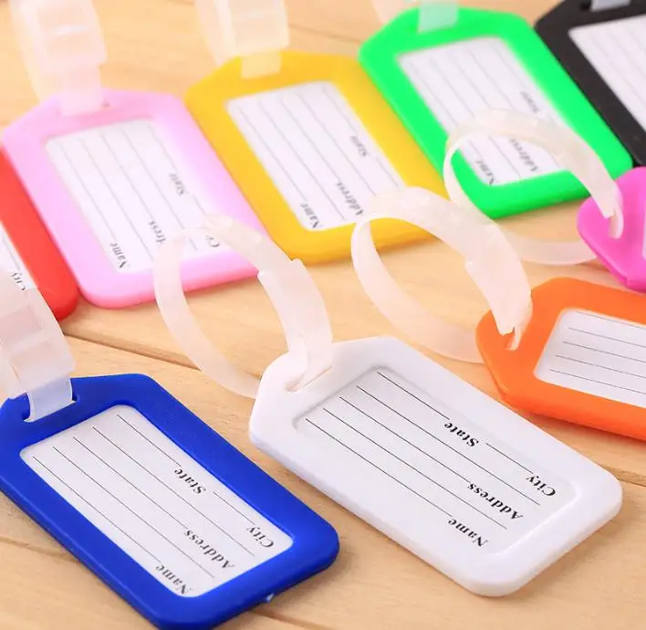 Free Shipping Fashion Colorful Plastic Travel Luggage Tags For Sale High Quality Luggage Labels With Low Price