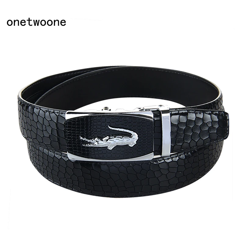 New Arrival Mans Genuine Leather Belt Casual Leather Belt Men Luxury Brand Designs Cowhide Straps Crocodile Buckle Black Belt