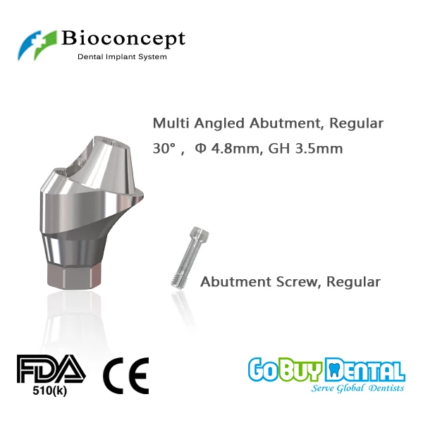 Bioconcept Hexagon Regular Multi-angled abutment φ4.8mm, Angled 30°, gingival height 3.5mm(337220)