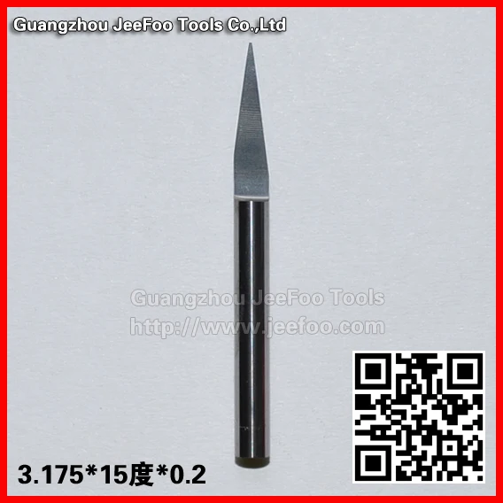 3.175*15degree*0.2  Flat Bottom Engraving Bits for Wood, V-shape PCB Tools on Arcylic,mdf