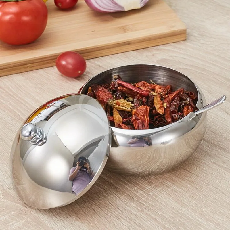 

Кухонная посуда из нержавеющей стали, фотоемкость, бутылки для хранения, кухонная металлическая зеркальная ложка