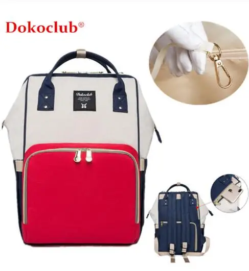 Dokoclub Nappy Bag Mother Baby Muli Function Diaper Bag Nursing Travel Bag Wet Waterproof Backpack Large Capacity Baby Care Bag