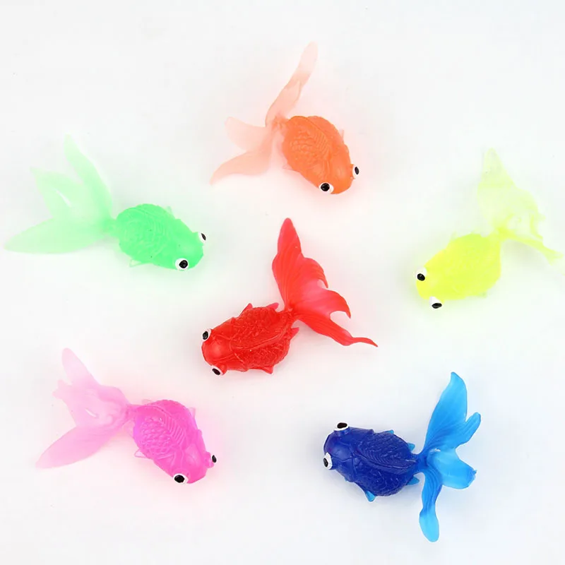 6pcs/ a lot  Translucent Soft Texture  Simulation Animal Model  Goldfish  Marine  Biology Education HY002