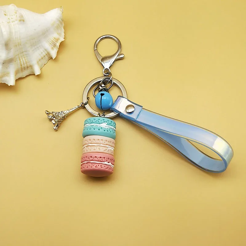 Fashion Cake Keychain with Eiffel Tower Charm
