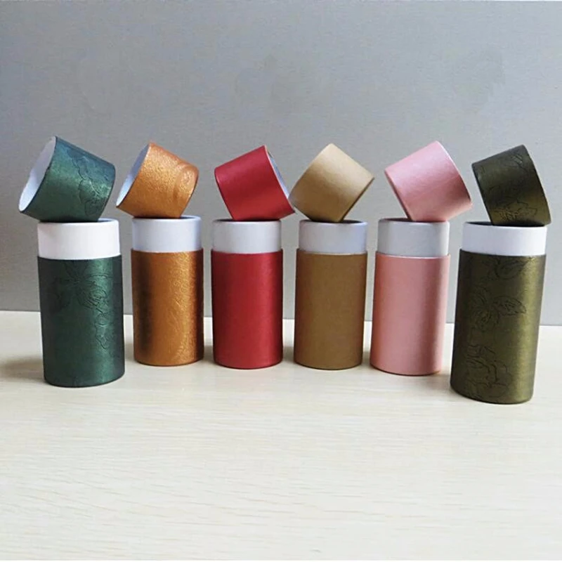 wholesale 20pcs/lot Essential Oil Bottle Packaging Box Gift Paper Tube Packing Box With Lid Round Paper Cardboard Boxes