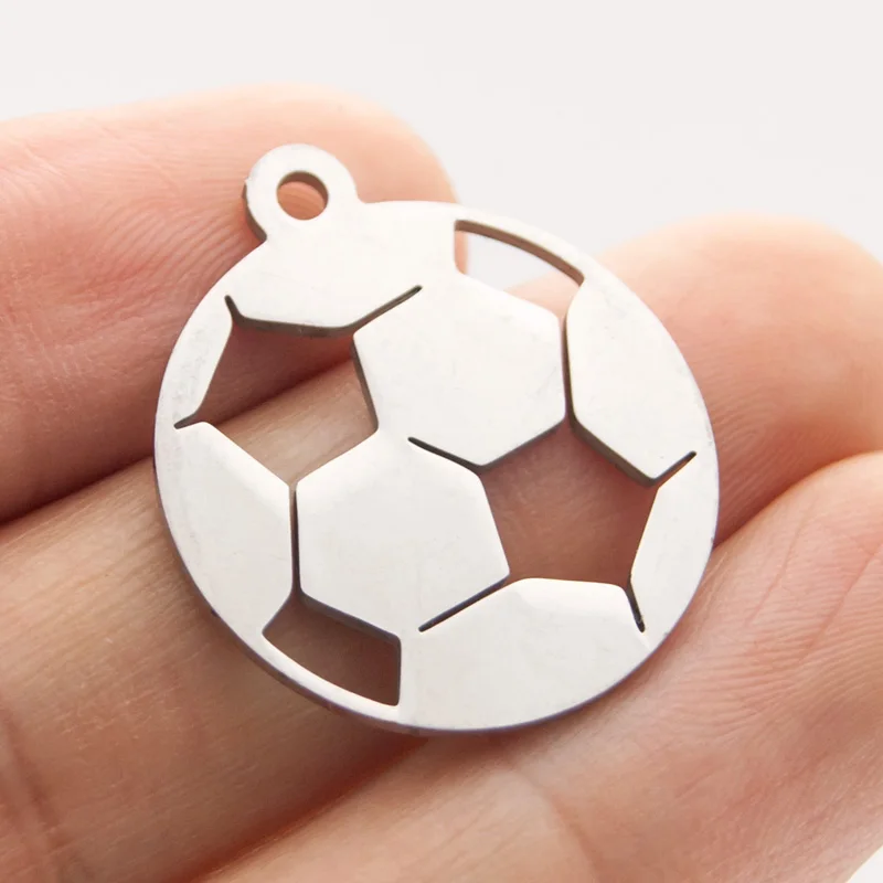 50pcs DIY jewelry football necklace Pendant charms high polished stainless steel Pendants wholesale price