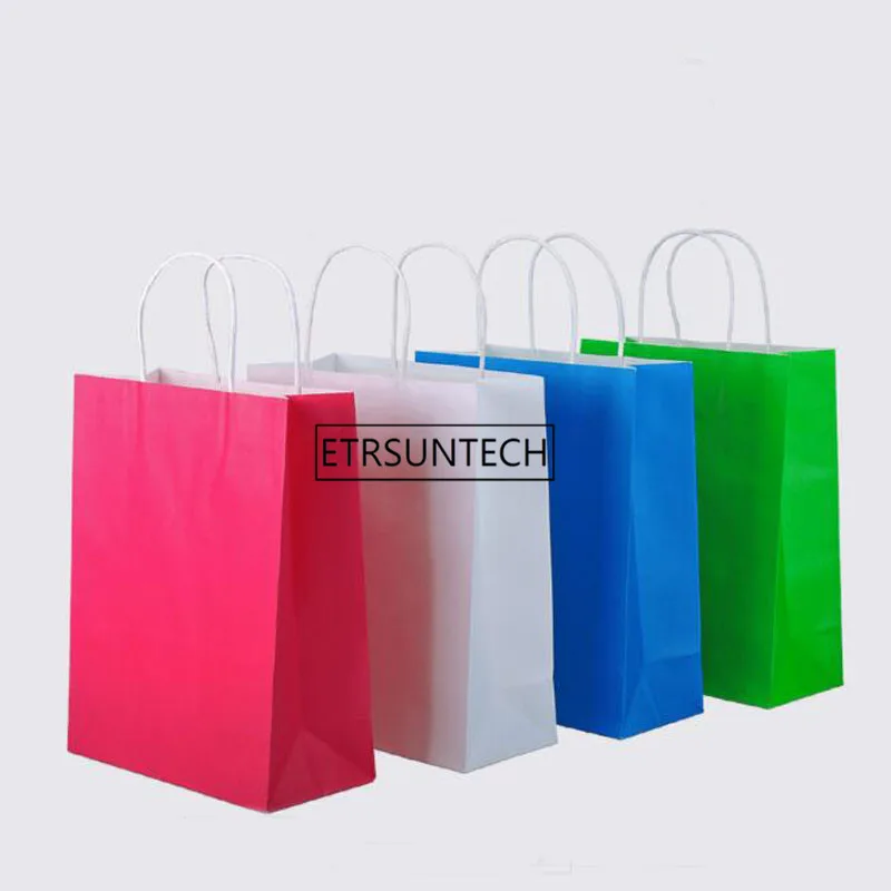 8 Colors Wedding Candy Packaging Recyclable Jewelry Food Bread Party Bags Boutique Kraft Paper Gift Bags 200pcs