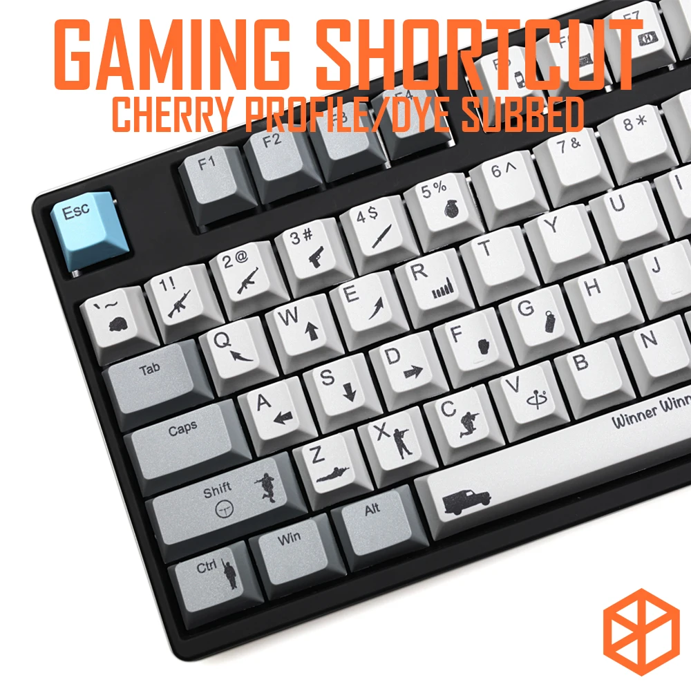 muted colorway PUBG gaming shortcut key Cherry profile Dye Sub Keycap Set keyboard gh60 xd60 xd84 tada68 rs96 zz96 87 104 660