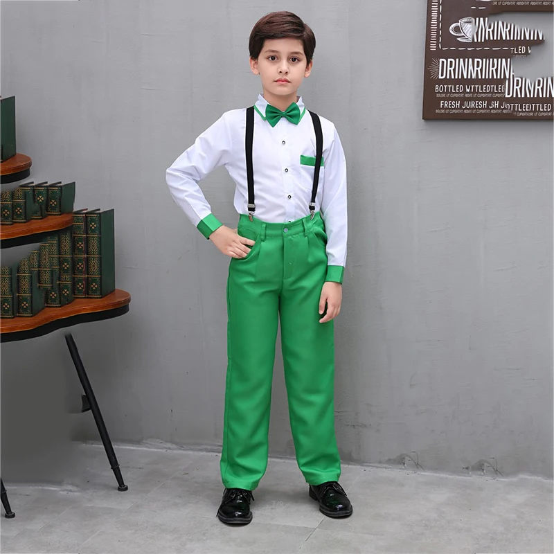 Jazz Dance Costumes Boys Colorful Set Singer Dancers Children Hip Hop Personality Clothing Kids Dancing Costume Outfits DNV11580