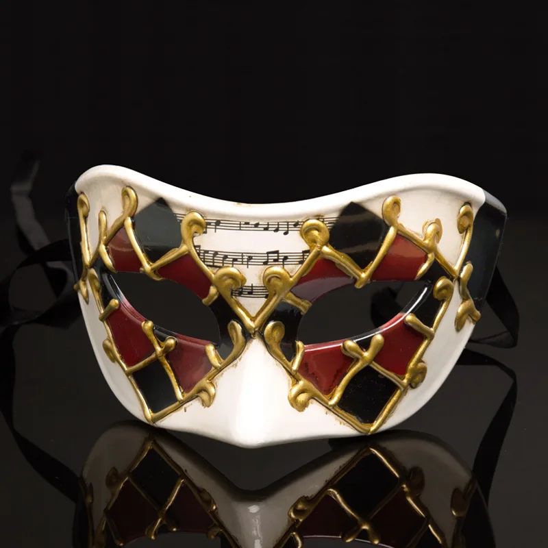 1 قطعة قناع فينيسي رجل للحفلات الذهب الماس تنكر أقنعة ماردي غرا الأبيض Masker هالوين البندقية زي كرنفال قناع