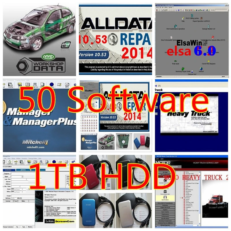 

Alldata M-itchell Ondemand Alldata v10.53 Auto Repair Software 2019 Alldata + Elsawin 6.0 Vivid Workshop Data Atsg 50in1 1tb HDD