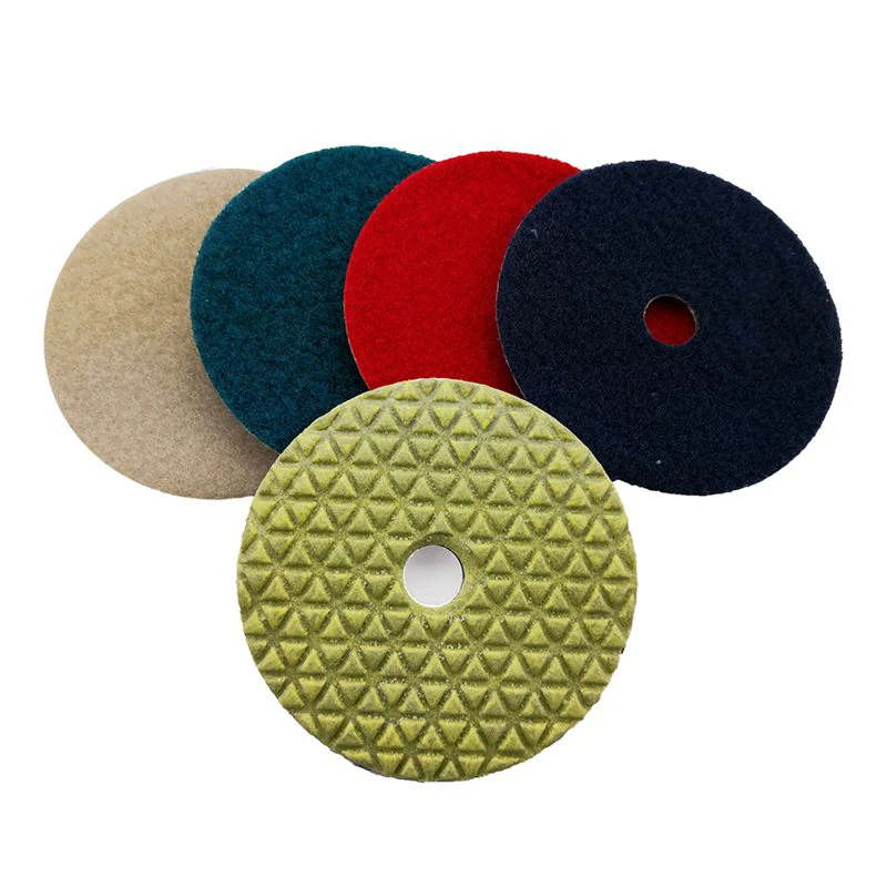 RIJILEI 10 Stück/Los 100mm Trockenpolierpads 4 Zoll Marmor-Polierpads zur Verwendung beim Polieren von Granit, Beton, Boden und Stein DPD01 – Detail 1
