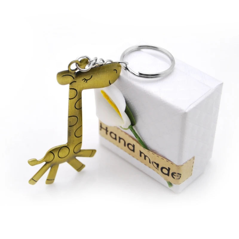 New Fashion Cute Giraffe Key Chain Women Trinket Vintage Punk Giraffe Keychain Gadgets For Men Jewelry Party Wedding Friend Gift