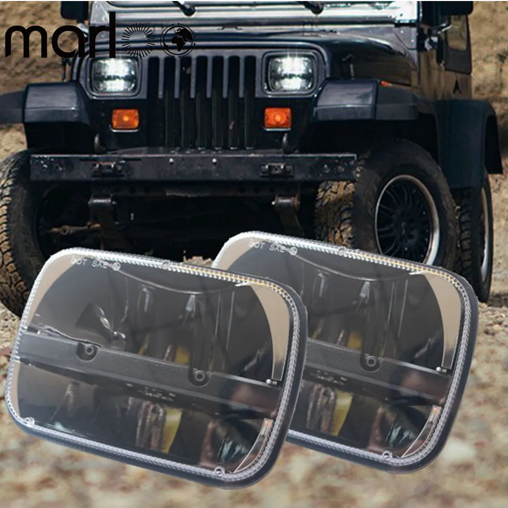 

2pc 7X6 Led Headlight For Jeep Cherokee XJ Trucks 5X7 Auto Square Headlight 6x7 Hi Low Beam For Jeep Wrangler YJ