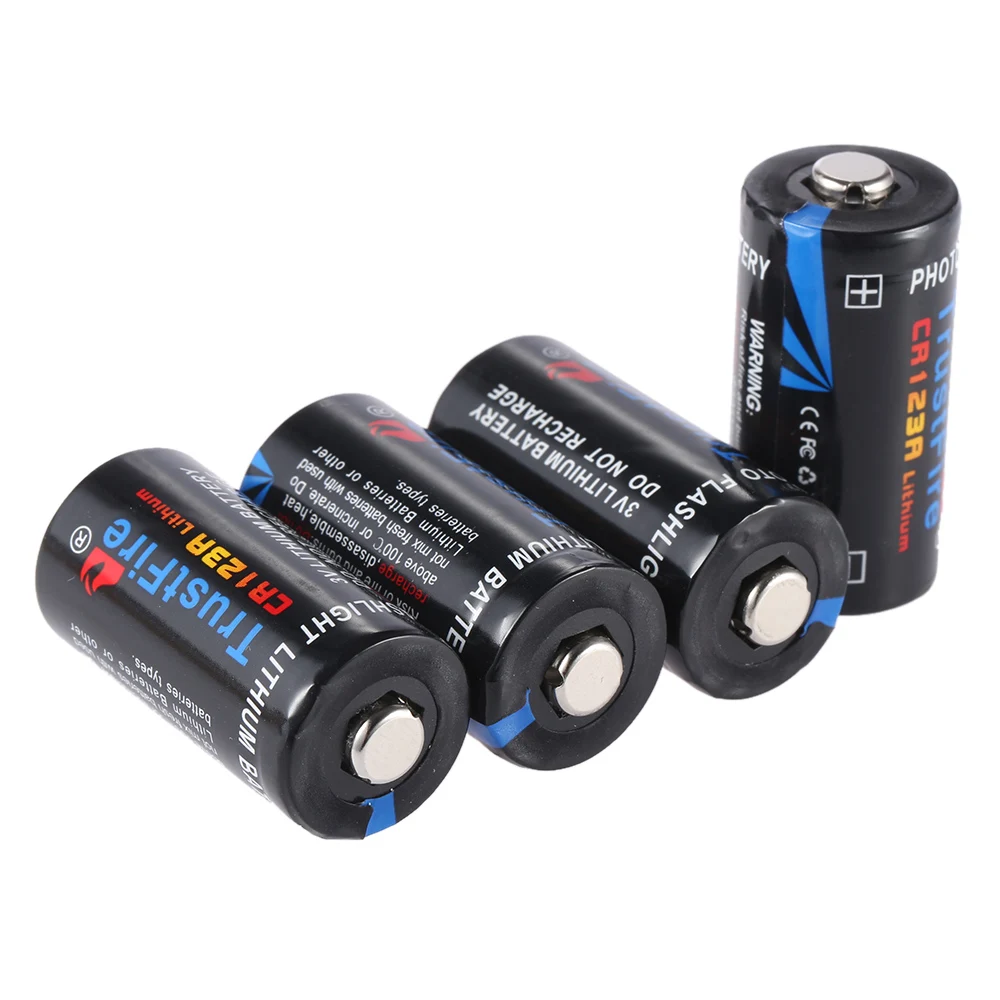 

4pcs/lot TrustFire Non-rechargeable CR123A 123A 3V 1400mAh Disposable Lithium Battery Cell for Cameras/Videos Game Players