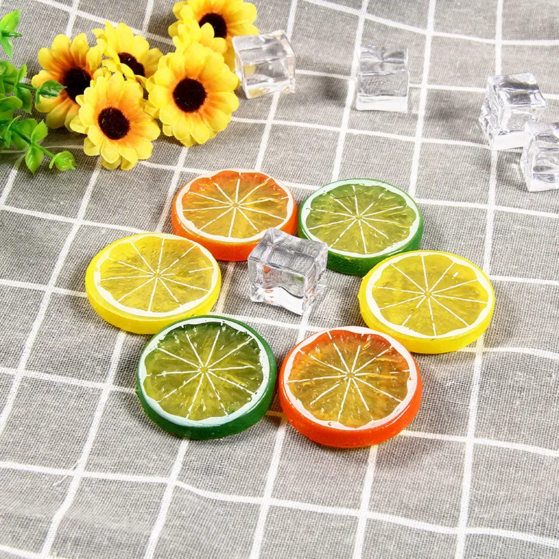 Reusable Mini Simulation Lemon Apple Slices Artificial Ice Cubes DIY Wedding Party Decoration for Photography Studio Accessories