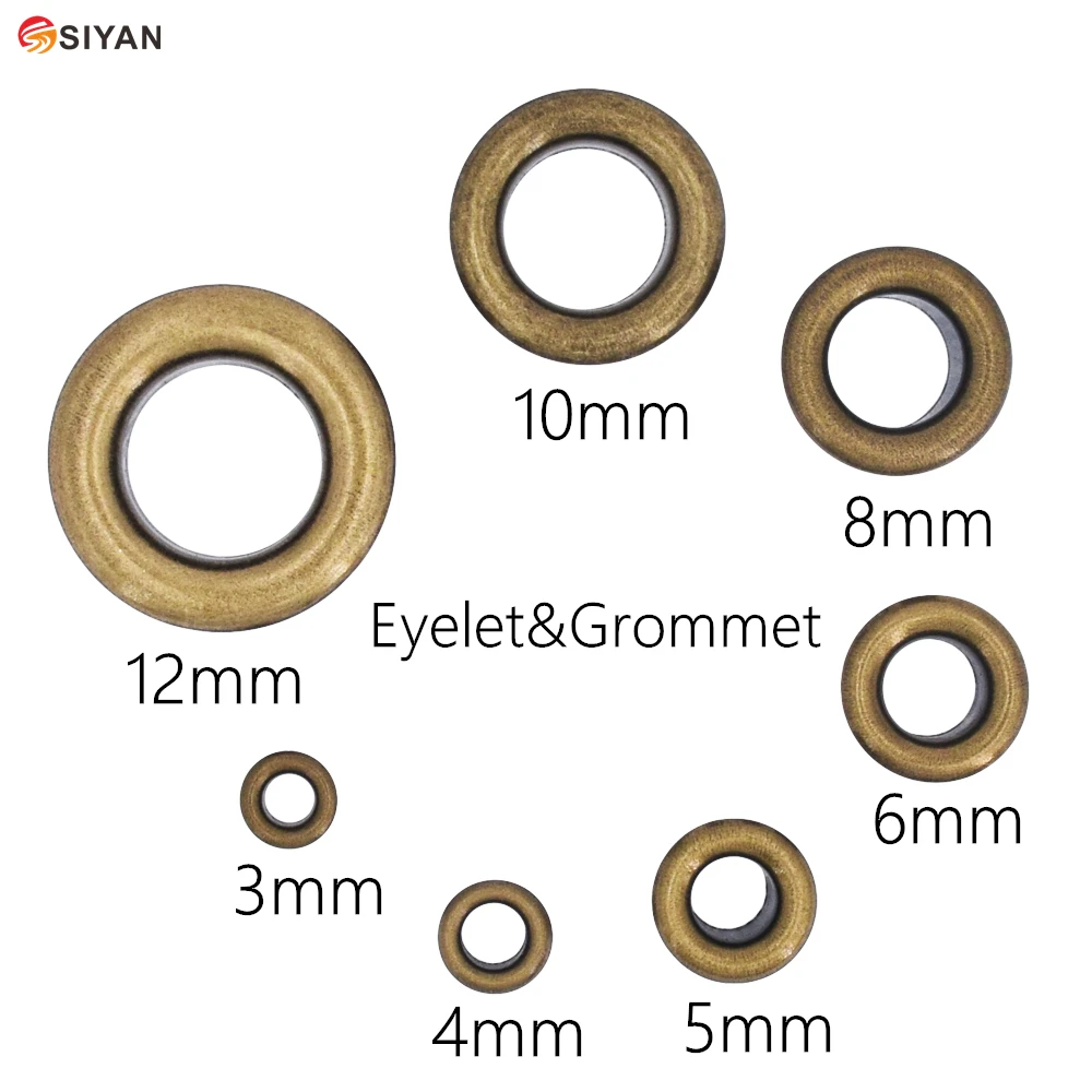 100sets Metal Bronze Eyelet With Grommet For Leathercraft DIY Scrapbooking Leathercraft Shoe Belt Tag Clothes Accessories