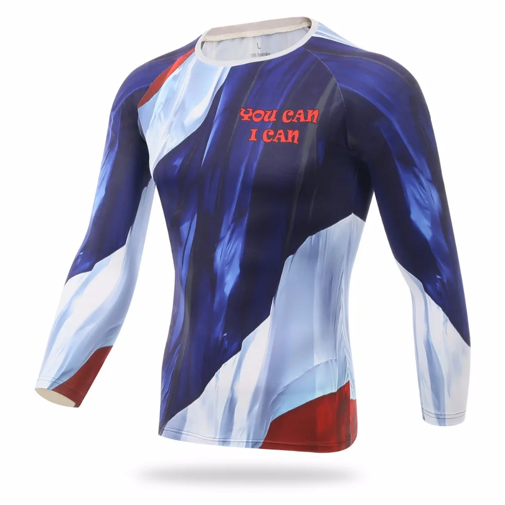 XINTOWN Winter Thermal Fleece Round Neck Men's Blue Cycling Long Sleeve T-shirt Bike Bicycle Riding Running Jersey S-XXXL