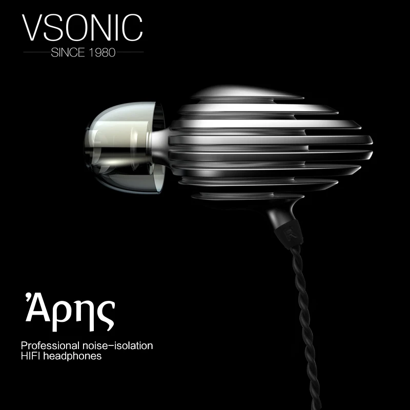 VSONIC ARES GR08 HIFI In-ear Earphones Noise Isolation Bass Earphone for Moblile Phone Carbon nanotubes Diaphragm IEM