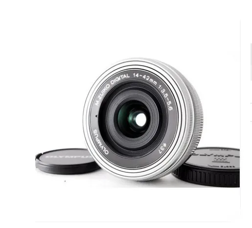 Silver OLYMPUS M ZUIKO 14-42mm f3.5-5.6 EZ Lens for Olympus EM10 EM5 EP5 EP3 EPL5 EPM2 for Panasonic GF2 GF3 GF5 GX1 GX7 G10 GH1