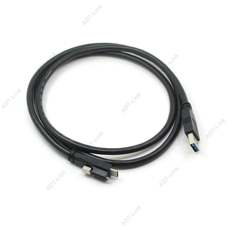 1.2M 4FT USB 3.1 Type-C USB-C Locking Connector to Standard USB 3.0 Data Cable With Panel Mount Screw