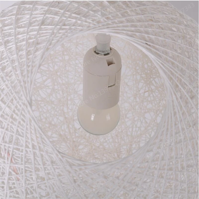 Lampe suspendue en forme de Globe, 12 couleurs au choix, 25cm/35cm/50cm, en chanvre, pour chambre à coucher, nordique, nordique, rustique, américain