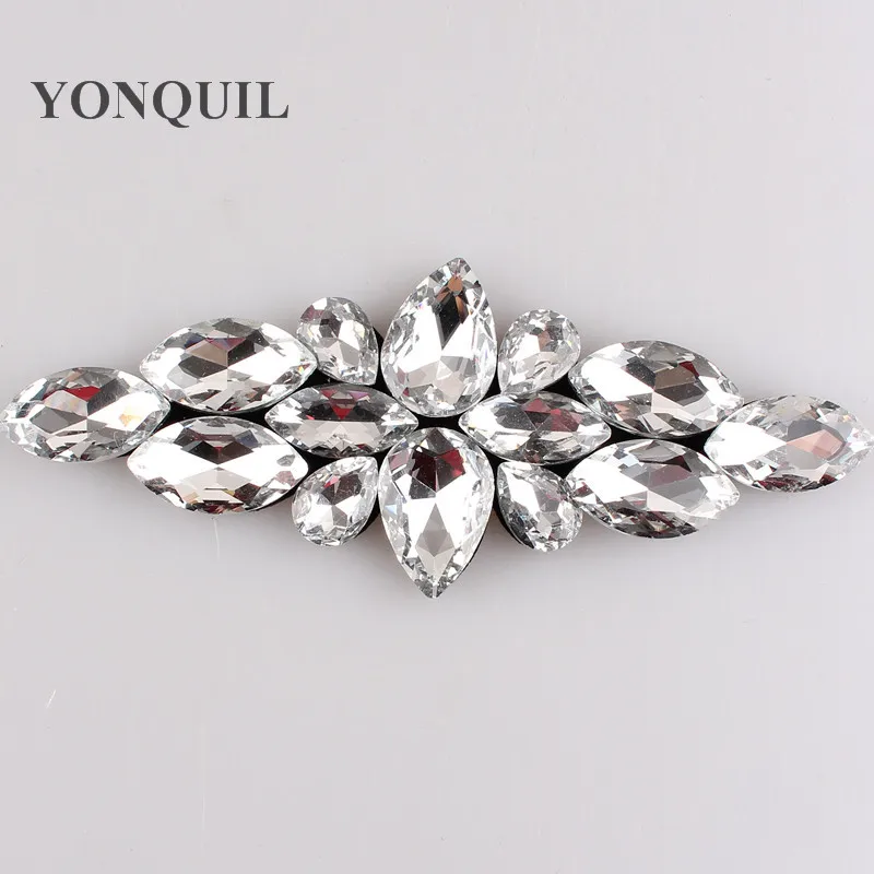 15.5x6 CM Glass Rhinestone Applique Accessory Sew On Crystals Stones for Clothes Wedding decoration art crafts 6PCS/LOT SYBB120