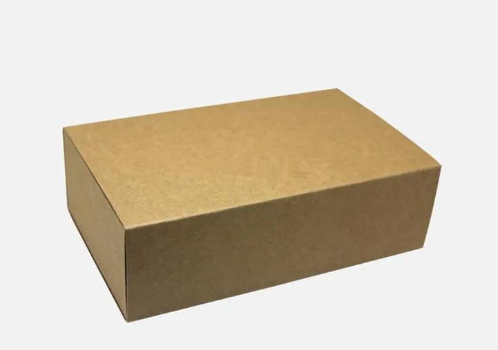 20pcs/lot-18*10*6cm Blank Kraft Drawer Box Handmade Soap Gift Craft Jewel Macaron Packaging Party Gift Brown Paper Boxes