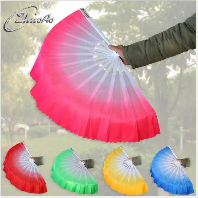 

DHL Freeshipping 30pcs gradient color Chinese silk dance fan KungFu fan/wedding Gifts