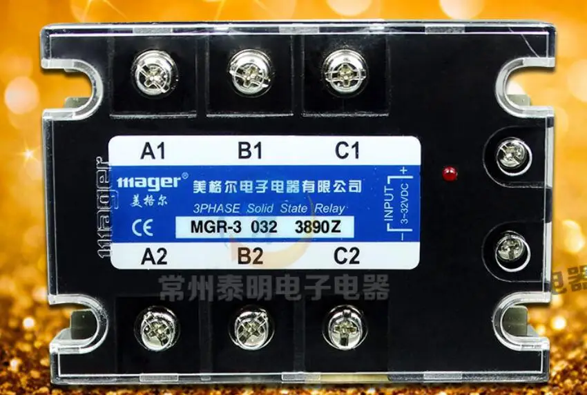 Three - phase solid state relay DC - controlled alternating current (MGR - 3 032 3890Z 380v90A) mager