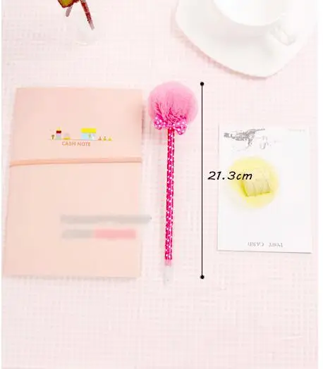 20pcs/lot Novelty PomPom Ribbon Pen , Kawaii Colorful Plush Pen School Office Supplies Novel Creative Gifts For Girls Gift