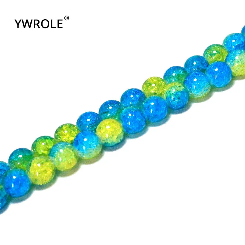 Contas de cristal craquelado de neve, contas para colar com pedra de vidro craquelada para fabricação de joias, pulseira e colar faça você mesmo de 15 "6/8/10/12mm por atacado