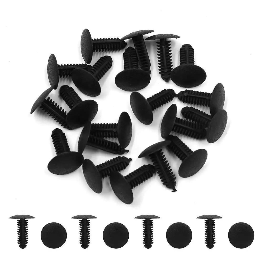 uxcell 20Pcs Universal Fits Car Door Rivets Bumper Trim Panel Retainer Clip 6mm Black