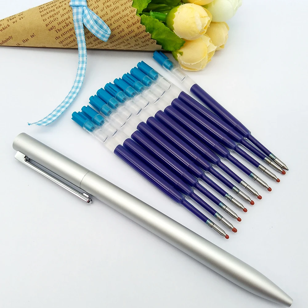 Recarga de tinta azul para xiaomi mijia pen, versão de metal com 0.5mm, substituição somente para caneta mijia de cor dourada e prateada