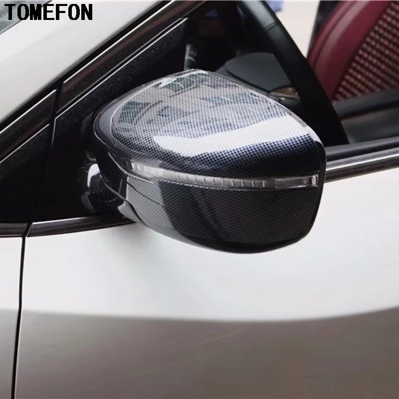 TOMEFON Exterior Styling For Nissan Qashqai Murano 2016 2017 ABS Carbon Fiber Black White Paint Rearview Mirror Cover Cap