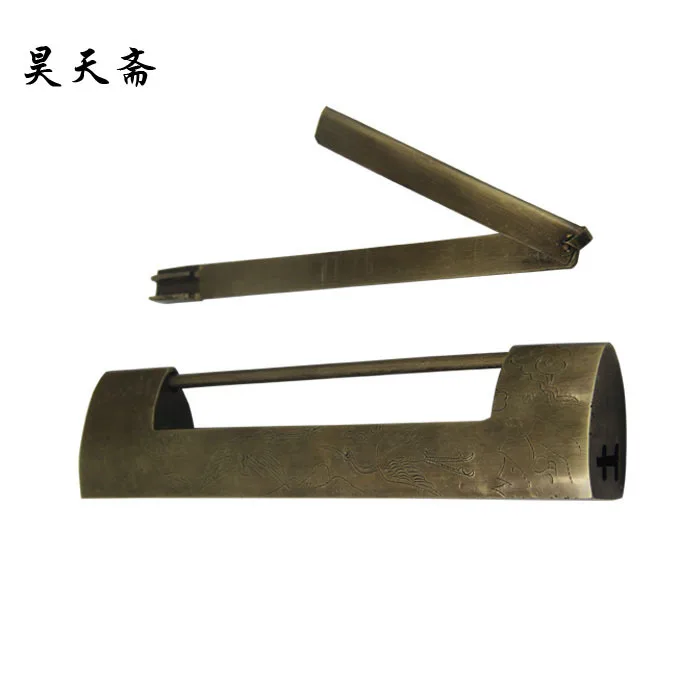 [Haotian vegetarian] antique copper lock 23.5cm / Ming copper fittings / door room door HTH-082