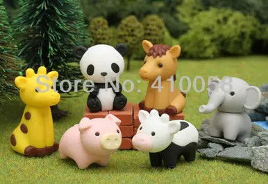 

Free Shipping 25 Pcs Cute Animal Shaped Eraser Cartoon Design Eraser for Discount Stationery Collection Wholesale Price