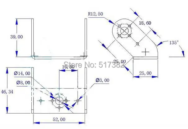 10X freeshipping หุ่นยนต์ Servo เอียง U วงเล็บ Mechanical หุ่นยนต์สมาร์ทรถ